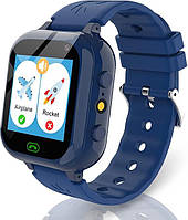 Дитячий смарт-годинник із SIM-карткою, з функцією дзвінків, 25 ігор, камера SOS,музика, крокомір екран HD. Вітрина