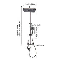 Душовий гарнітур Cncest з верхнім та ручним душем, 29x19 см та 8x26 см, PVD-покриття, автоматичний контроль температури, 1,5 м