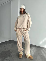 ФЛІСОВИЙ ЖІНОЧИЙ КОСТЮМ БЕЖЕВИЙ спортивний прогулянковий р.42-52 1700