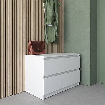 Комод VAYS R-19, 2 шухляди без ручок, ЛДСП, 80×40×53 см - для передпокою, спальні, вітальні