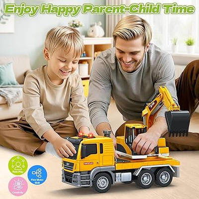 Іграшка екскаватор будівельний із рухомим ковшем Спецмашинка вантажна інерційна зі звуком підсвіткою