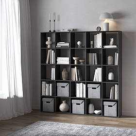 Стелаж VAYS M-4, книжкова полиця з 25 комірками, ЛДСП, 178×29×178 см – для дому, офісу, дитячої або вітальні