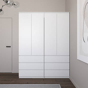 Шафа для одягу VAYS зі штангою та полицями, 6 шухляд, комплект з 2 шаф R9+R16