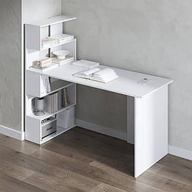 Комп’ютерний стіл VAYS M-24, письмовий з полицями ліворуч, ЛДСП, 142×60×123 см – для дому, навчання, офісу