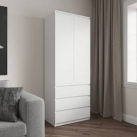 Шафа для одягу VAYS R-16, 3 шухляди, полиці, без ручок, ЛДСП, 80×50×211 см – для спальні, вітальні, передпокою