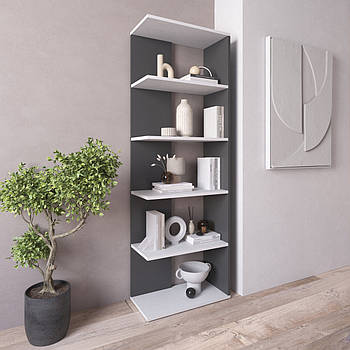 Стелаж VAYS D-6, книжкова полиця з 5 відкритих секцій, ЛДСП, 60×30×178 см - для дому, офісу, вітальні