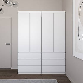 Шафа для одягу VAYS зі штангою та полицями, 6 шухляд, комплект з 2 шаф R9+R16