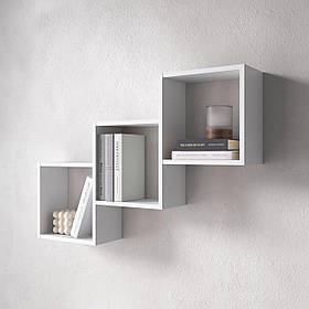 Полиця настінна VAYS M-13, на 3 комірки, ЛДСП, 98×18×66 см - для книг, декору, дому, вітальні, офісу