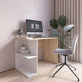 Комп’ютерний стіл VAYS D-7, письмовий, з полицями ліворуч, ЛДСП, 100×60×76 см - для дому, офісу, навчання