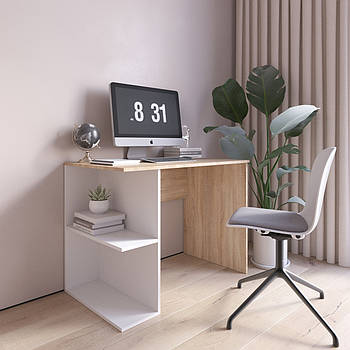 Комп’ютерний стіл VAYS D-7, письмовий, з полицями ліворуч, ЛДСП, 100×60×76 см - для дому, офісу, навчання