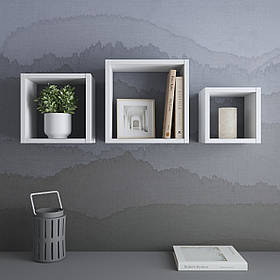 Полки на стіну VAYS, комплект квадратних навісних полиць із 3шт M-38