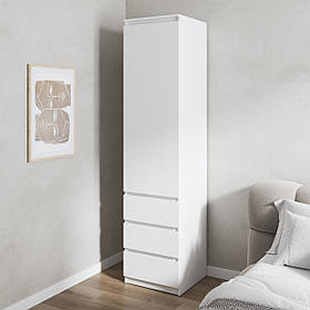 Шафа для одягу VAYS, пенал з полицями та шухлядами, без ручок R-35