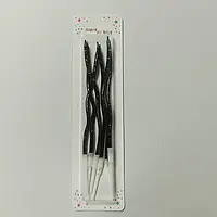 Набір свічок для торта коктейльні чорний з крапельками 12см 6шт