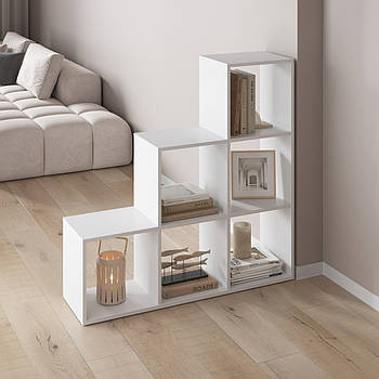 Стелаж VAYS M-39, книжкова полиця з 6 комірками, етажерка для дому, іграшок і декору, ЛДСП, 108×29×108 см