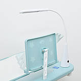 Парта зі стільцем «Bambi» M 4428-12 з лампою та підставкою під книги Блакитна, фото 4