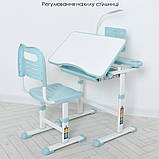 Парта зі стільцем «Bambi» M 4428-12 з лампою та підставкою під книги Блакитна, фото 10