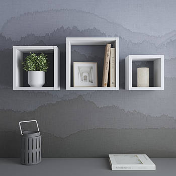 Полки на стіну VAYS, комплект квадратних навісних полиць із 3шт M-38