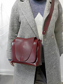 Сумка жіноча "Мішель" натуральна шкіра,бордова (бургунді), тиснення рептилія