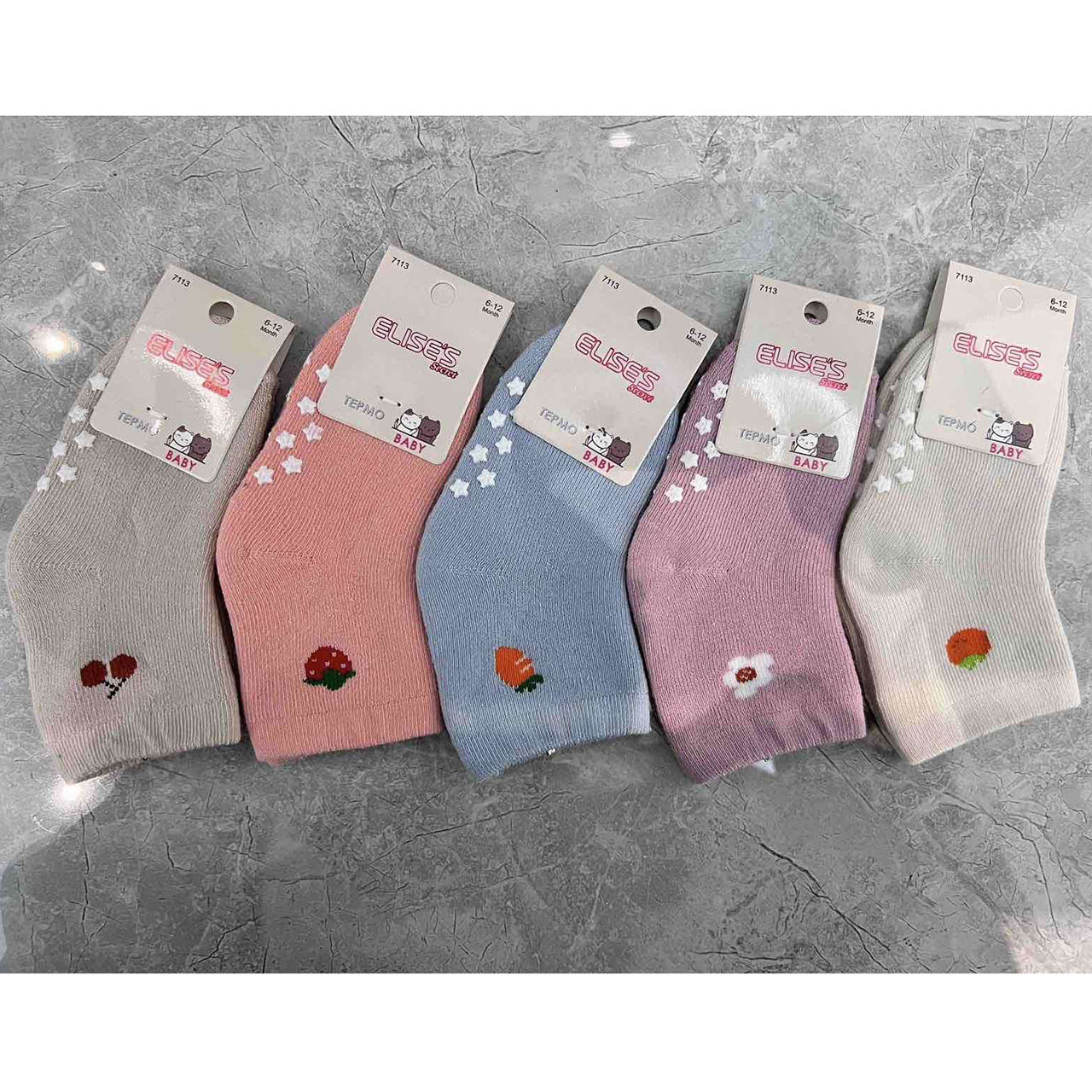 Махрові термошкарпетки з гальмами для малятка Розміри: 6-12 місяців (30262), фото 1