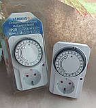 Таймер-розетка Lemanso LM660 тип добовий механічний для бойлера, котла, шланга, освітлення, побутовий 24 год, фото 6