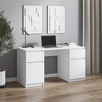 Комп'ютерний стіл VAYS, письмовий стіл з двома тумбами, з шухлядами без ручок R-34