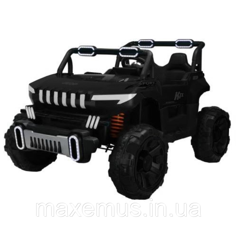Двомісний дитячий електромобіль акумуляторний SP-8688 дитячий джип електромобіль 12 В з пультом керування чорний, фото 1