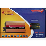 Перетворювач напруги інвертор PowerOne Plus 12V-220 V 1200 W Автомобільний перетворювач, фото 4