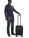 Валіза мала S тканина чорна 55х36х20+5/37л/2.8кг/Worldline 616, фото 10