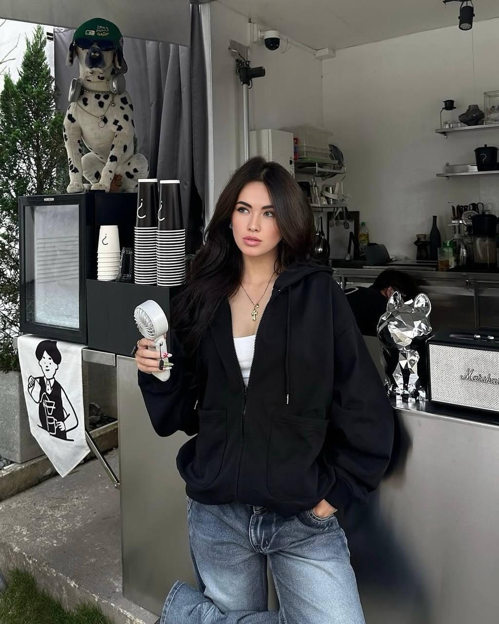 Худі на флісі для милих дам "Трьохниті". Розміри: 42-48, фото 1