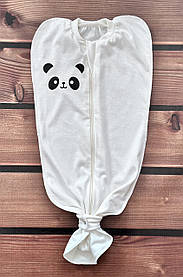 Пелюшка кокон для новонароджених малюків дитяча європелюшка на блискавці для дітей 0 - 6 місяців BST панда молочна