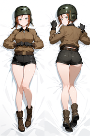 Дакімакура 150х50см Хелмет чан - Дівчата і танки Подушка з наволочкою двостороння