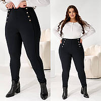 Жіночі теплі лосини з ґудзиками, трикотаж на флісі, розміри 48–50, 52–54, 56–58