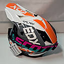 Кросовий мото шолом EDX Orang Pink + окуляри в подарунок, фото 2