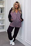 Костюм на флісі для пишних дам "Трьохнитка". Розміри: 48-50, 52-54, 56-58, 60-62, фото 2