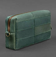 Шкіряна косметичка-несесер 3.1 (зелена) шкіра Crazy Horse, фото 3
