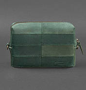 Шкіряна косметичка-несесер 3.1 (зелена) шкіра Crazy Horse, фото 5