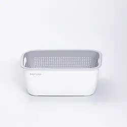 Кошик для миття овочів та фруктів MIAIAY пластиковий 29,5*21*11 см, білий