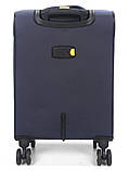 Валіза мала S тканина синя 55х36х20+5/37л/2.8кг/Worldline 616, фото 3