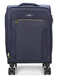Валіза мала S тканина синя 55х36х20+5/37л/2.8кг/Worldline 616, фото 2