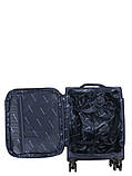 Валіза мала S тканина синя 55х36х20+5/37л/2.8кг/Worldline 616, фото 9