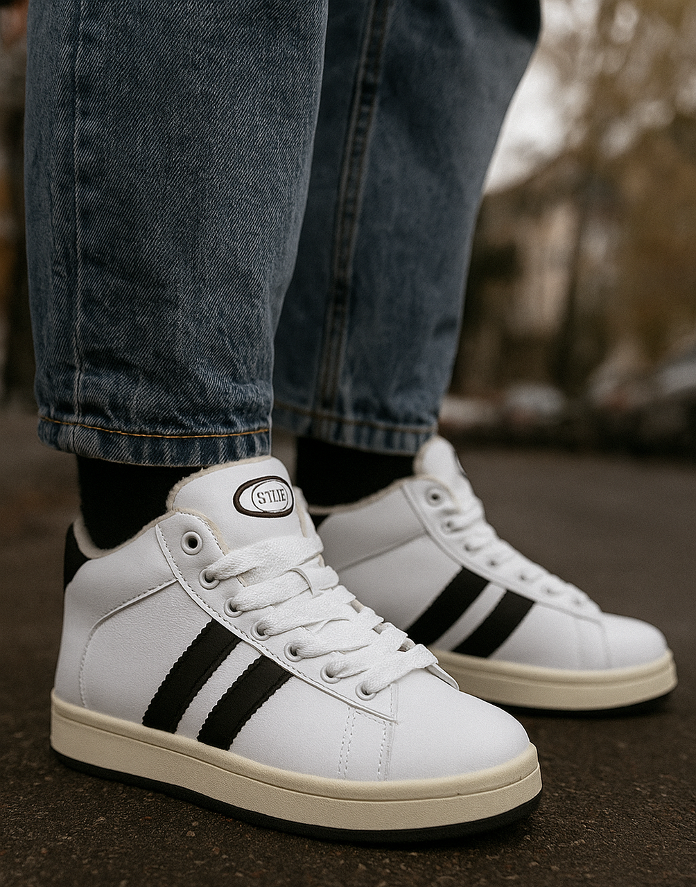 Кросівки жіночі шкіряні утеплені Stilli білі (HB940-9), фото 1