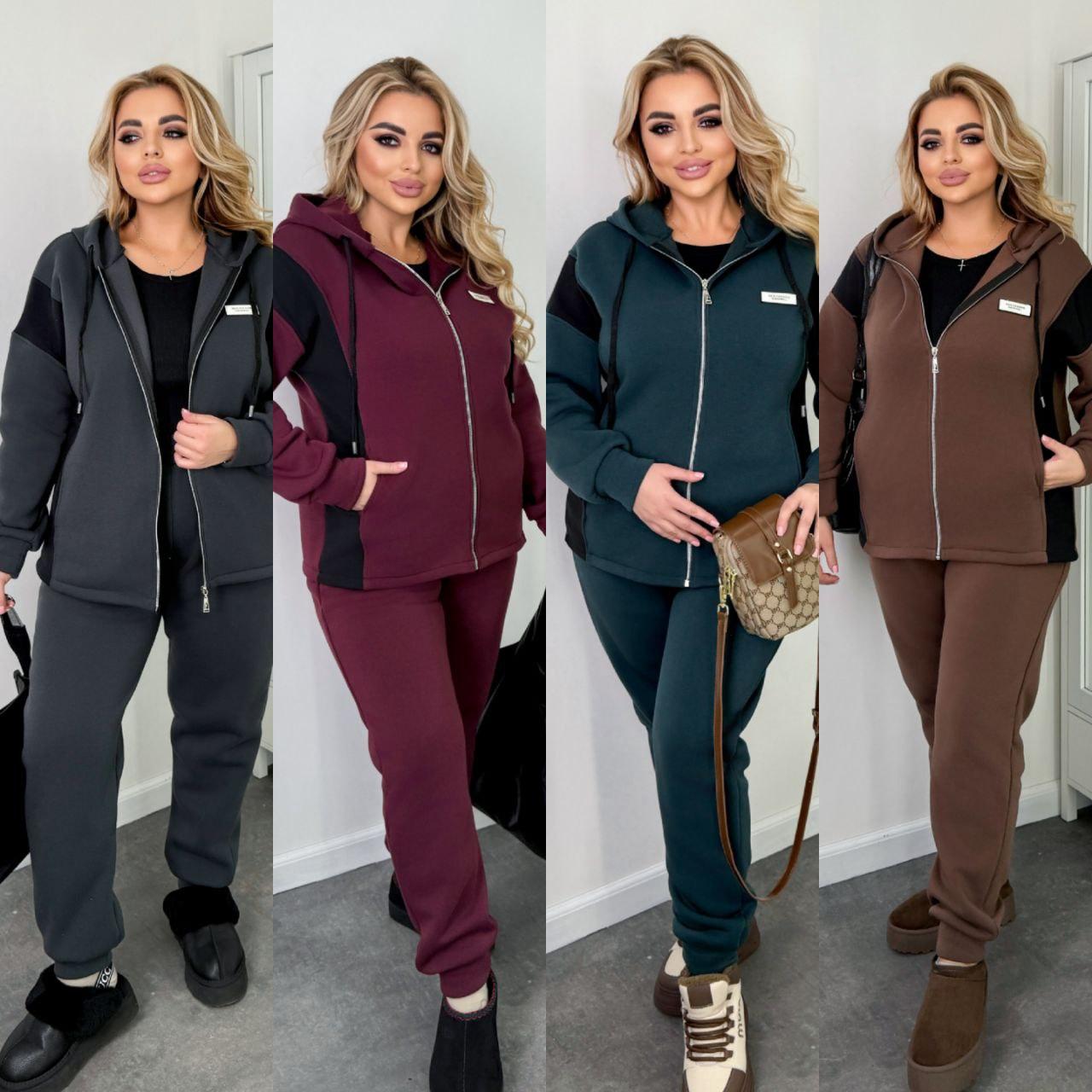 Костюм на флісі для пишних дам "Трьохнитка". Розміри: 48-50, 52-54, 56-58, 60-62, фото 1