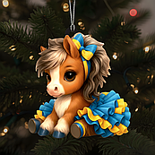 Новорічні дерев'яні прикраси іграшки фігурки підвіски конячка символ року на ялинку та для декору різдвяна іграшка в асортименті