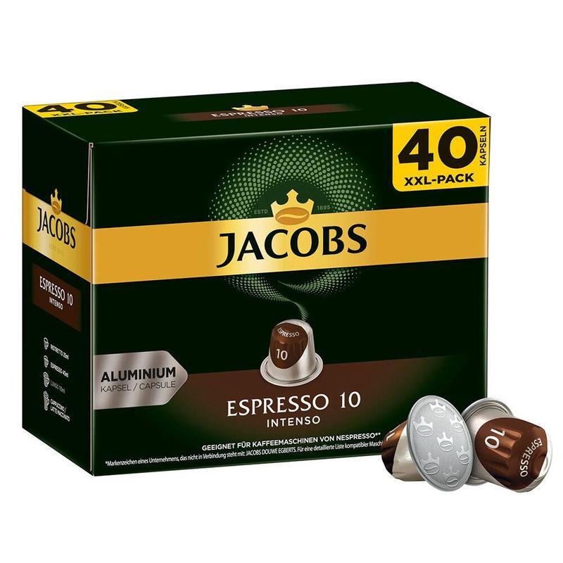 Jacobs espresso intenso xxl для кавомашини nespresso, 40 капсул
