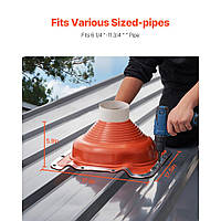 VEVOR 2 шт. Трубна муфта, підходить для труб зовнішнім діаметром 160-300 мм, проникнення покрівельної труби, фланець для 700732