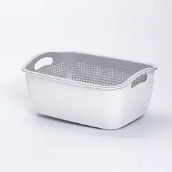 Кошик для миття овочів та фруктів пластиковий 32*23*13 см, білий