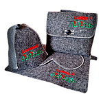 Набір подарунковий для лазні "Банний перець" (шапка+килимок+рукавиця) сірий