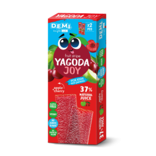 Пастила фруктова в інд. упаковці "Jagoda Joy" із соком вишні D. E. M. I. 8шт/15г