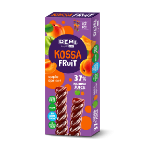 Пастила фруктова в інд. упаковці "Kossa-Fruit" із соком абрикоса D. E. M. I. 6шт/15г