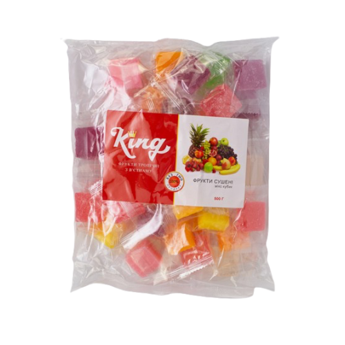 Мармелад фруктовий кубик асорті 500г